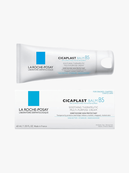 La Roche-Posay Cicaplast Baume B5 in branded tube component on a light gray background