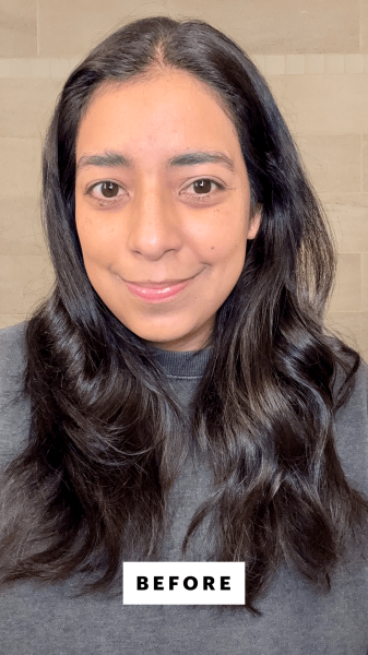 Foresto before applying the Dae Fairy Blaster Texturizing Spray