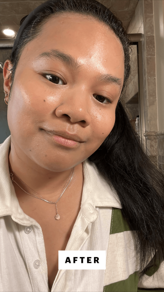 Calaor after applying the Milk Makeup Hydrogrip Skin Tint